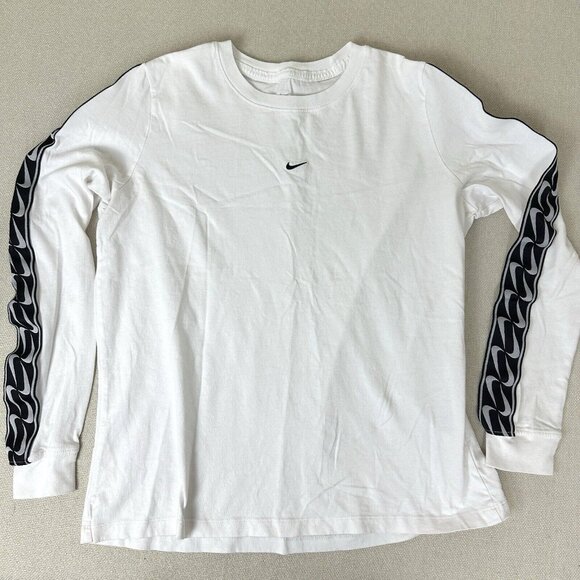 The Nike Tee, White Shirt, Long Sleeve w/ Logo Design, Womens Large - Picture 1 of 5